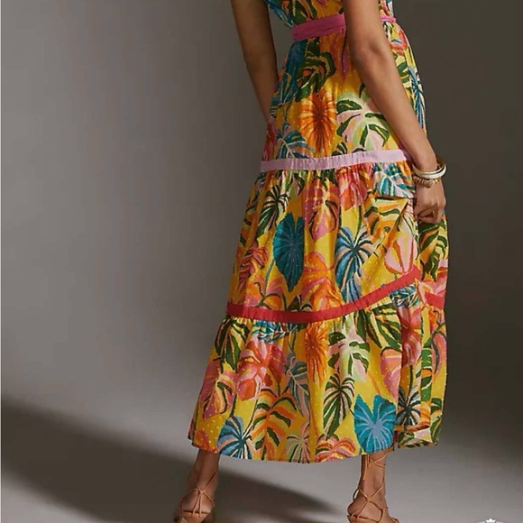 FARM Rio  x Anthropologie  Floral Palm Maxi Wrap Dress XL - Picture 6 of 11